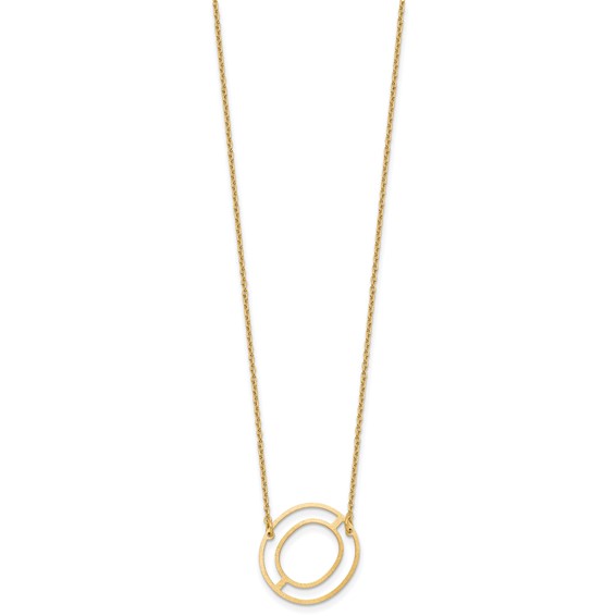 Sterling Silver/Gold-Plated Sideways Cut Out Initial O Necklace