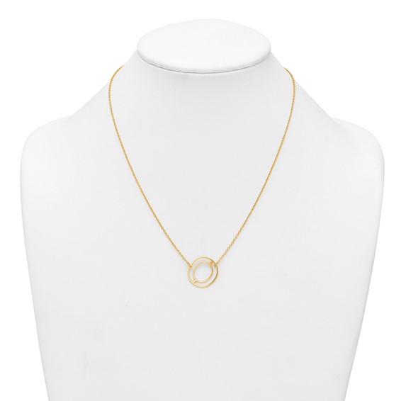 Sterling Silver/Gold-Plated Sideways Cut Out Initial O Necklace