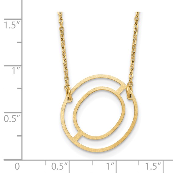 Sterling Silver/Gold-Plated Sideways Cut Out Initial O Necklace