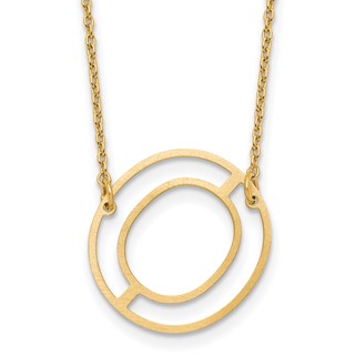 Sterling Silver/Gold-Plated Sideways Cut Out Initial O Necklace