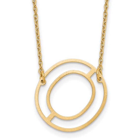 Sterling Silver/Gold-Plated Sideways Cut Out Initial O Necklace