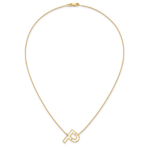 Sterling Silver/Gold-Plated Sideways Cut Out Initial P Necklace