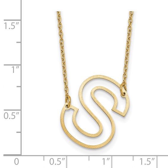 Sterling Silver/Gold-Plated Sideways Cut Out Initial S Necklace