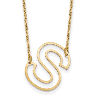 Sterling Silver/Gold-Plated Sideways Cut Out Initial S Necklace