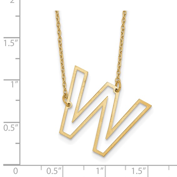 Sterling Silver/Gold-Plated Sideways Cut Out Initial W Necklace