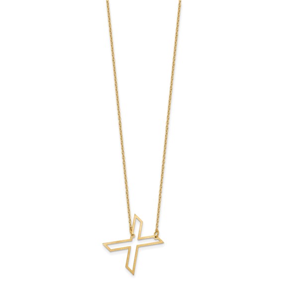 Sterling Silver/Gold-Plated Sideways Cut Out Initial X Necklace