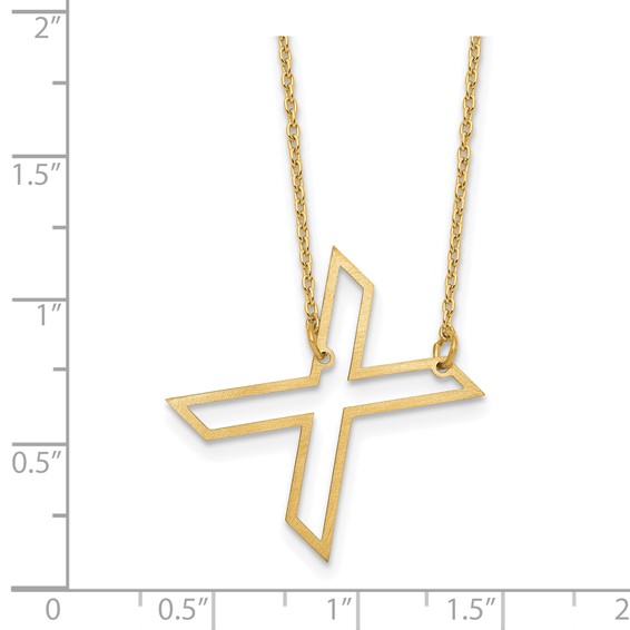 Sterling Silver/Gold-Plated Sideways Cut Out Initial X Necklace
