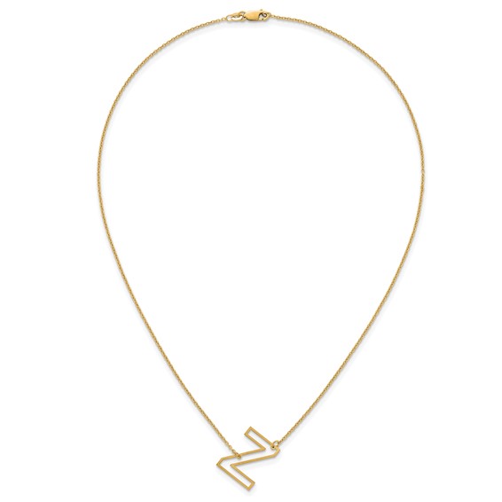 Sterling Silver/Gold-Plated Sideways Cut Out Initial Z Necklace