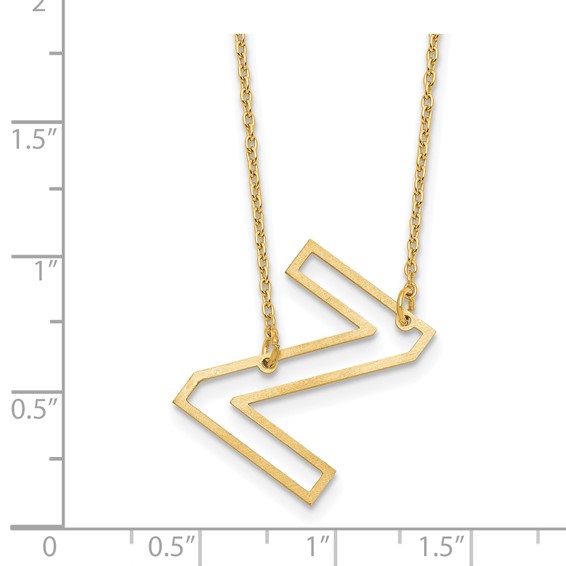 Sterling Silver/Gold-Plated Sideways Cut Out Initial Z Necklace