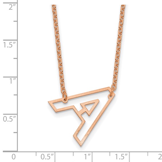 Sterling Silver/Rose-gold Sideways Cut-out Initial A Necklace