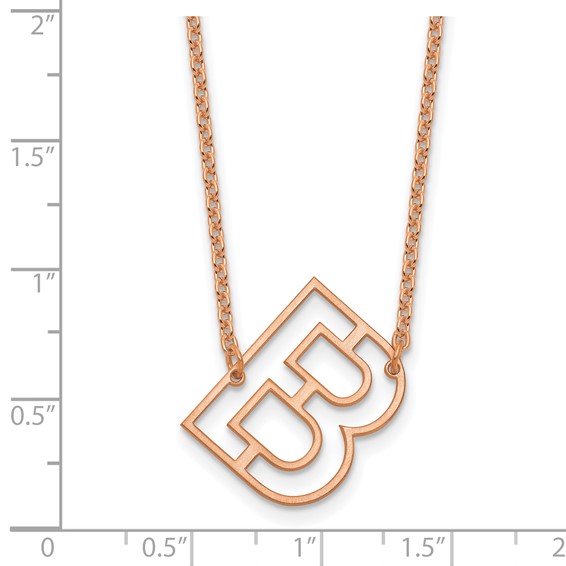 Sterling Silver/Rose Gold-Plated Sideways Cut Out Initial B Necklace