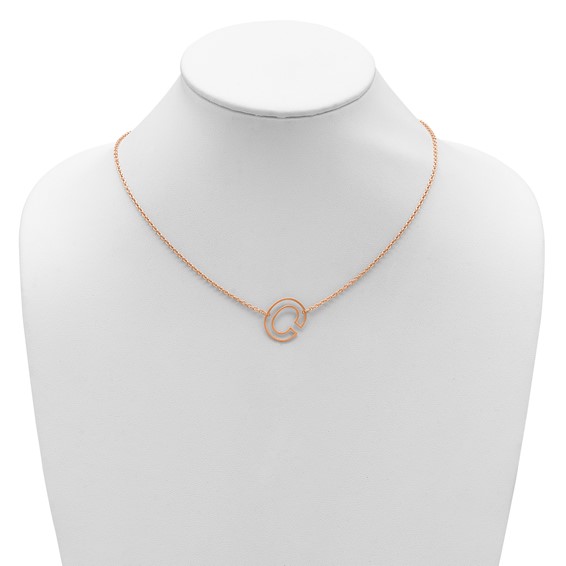 Sterling Silver/Rose Gold-Plated Sideways Cut Out Initial C Necklace