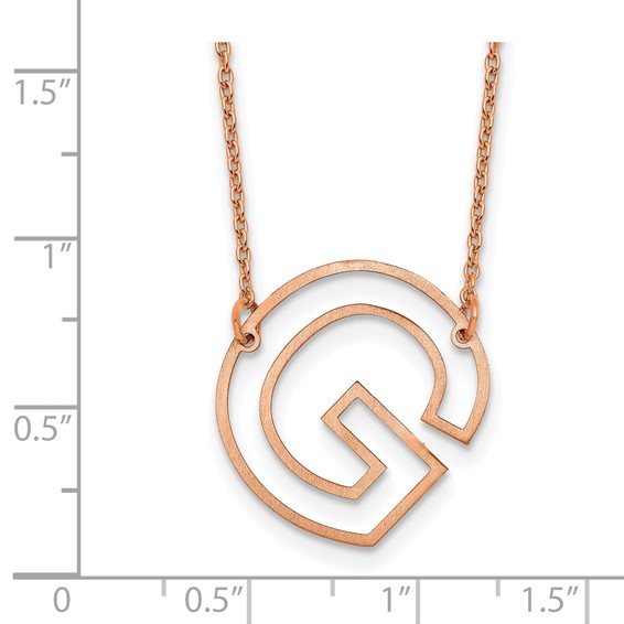 Sterling Silver/Rose Gold-Plated Sideways Cut Out Initial G Necklace