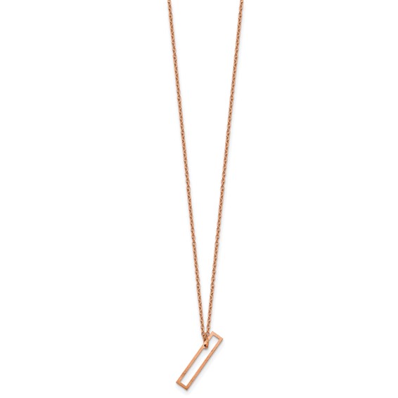 Sterling Silver/Rose Gold-Plated Sideways Cut Out Initial I Necklace
