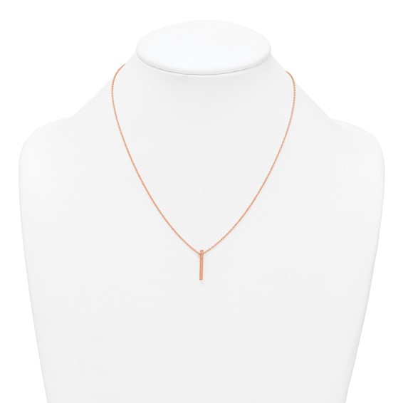 Sterling Silver/Rose Gold-Plated Sideways Cut Out Initial I Necklace