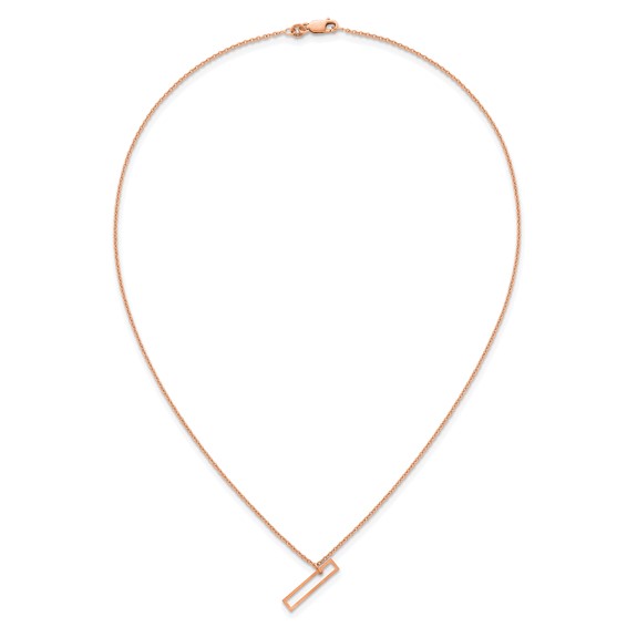 Sterling Silver/Rose Gold-Plated Sideways Cut Out Initial I Necklace