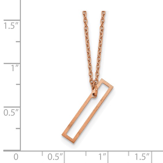 Sterling Silver/Rose Gold-Plated Sideways Cut Out Initial I Necklace