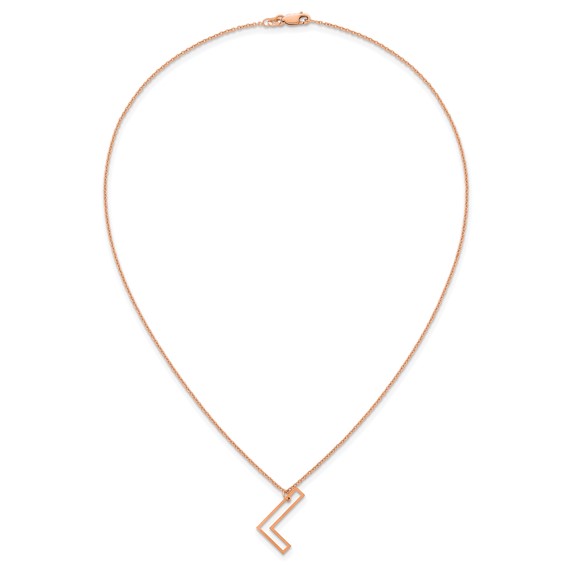 Sterling Silver/Rose Gold-Plated Sideways Cut Out Initial L Necklace
