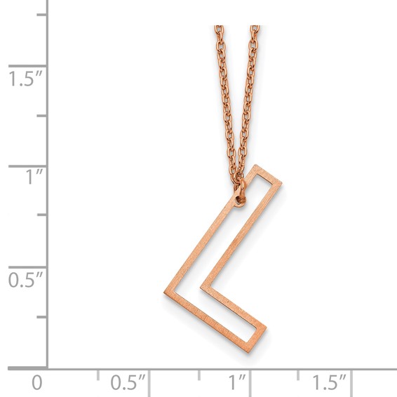 Sterling Silver/Rose Gold-Plated Sideways Cut Out Initial L Necklace