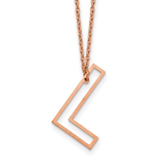 Sterling Silver/Rose Gold-Plated Sideways Cut Out Initial L Necklace