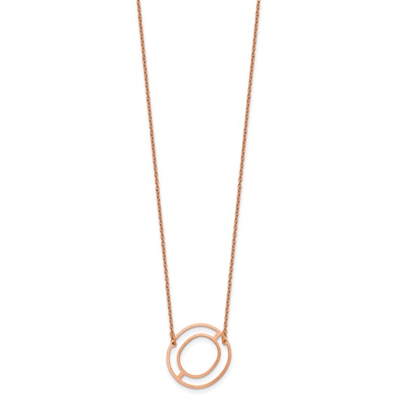 Sterling Silver/Rose Gold-Plated Sideways Cut Out Initial O Necklace