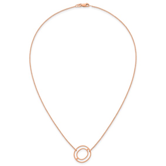 Sterling Silver/Rose Gold-Plated Sideways Cut Out Initial O Necklace