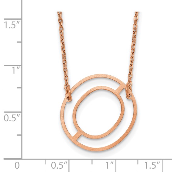 Sterling Silver/Rose Gold-Plated Sideways Cut Out Initial O Necklace