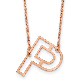 Sterling Silver/Rose Gold-Plated Sideways Cut Out Initial P Necklace