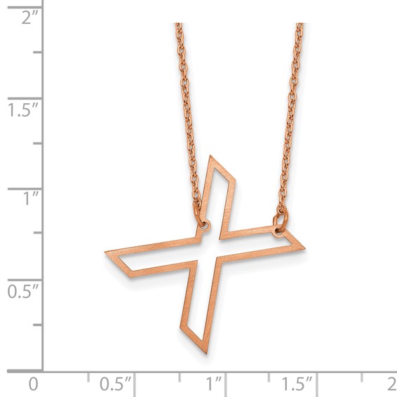 Sterling Silver/Rose Gold-Plated Sideways Cut Out Initial X Necklace