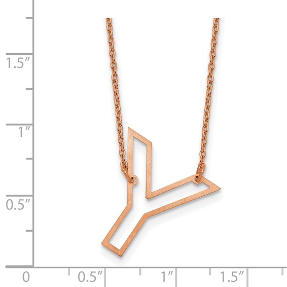 Sterling Silver/Rose Gold-Plated Sideways Cut Out Initial Y Necklace