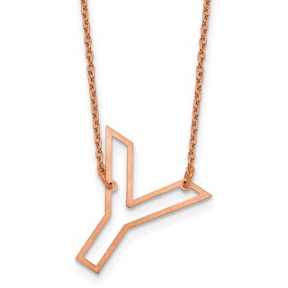 Sterling Silver/Rose Gold-Plated Sideways Cut Out Initial Y Necklace