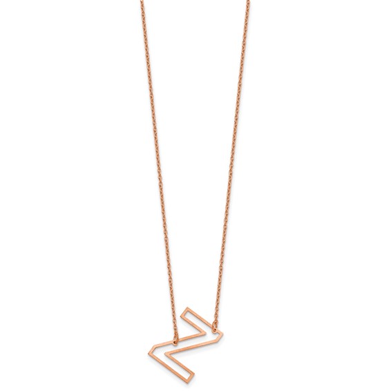 Sterling Silver/Rose Gold-Plated Sideways Cut Out Initial Z Necklace