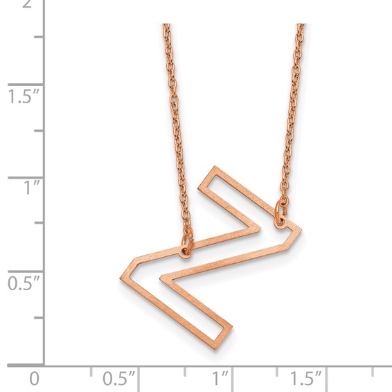 Sterling Silver/Rose Gold-Plated Sideways Cut Out Initial Z Necklace