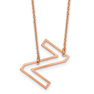Sterling Silver/Rose Gold-Plated Sideways Cut Out Initial Z Necklace