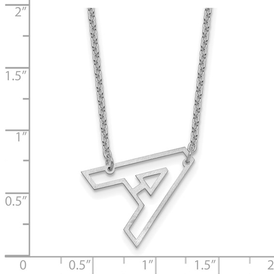 Sterling Silver/Rhod-plated Sideways Cut-out Initial A Necklace