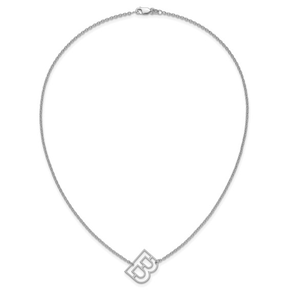 Sterling Silver Sideways Cut Out Initial B Necklace