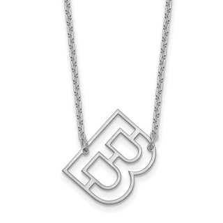 Sterling Silver Sideways Cut Out Initial B Necklace