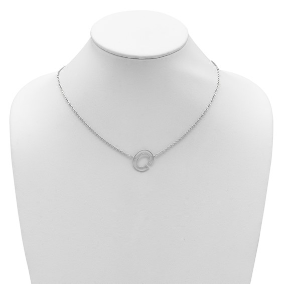 Sterling Silver Sideways Cut Out Initial C Necklace