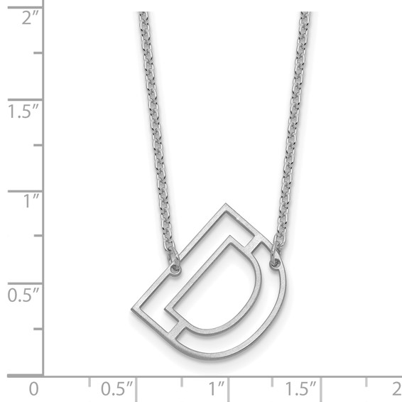 Sterling Silver Sideways Cut Out Initial D Necklace