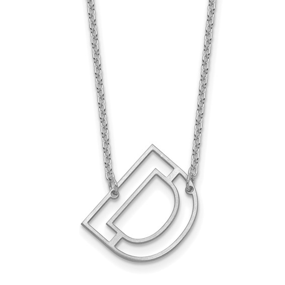 Sterling Silver Sideways Cut Out Initial D Necklace