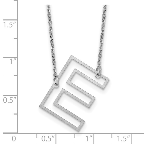 Sterling Silver Sideways Cut Out Initial E Necklace