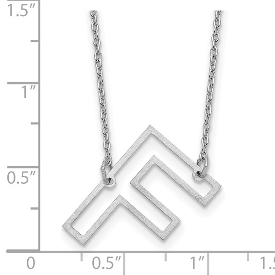 Sterling Silver Sideways Cut Out Initial F Necklace
