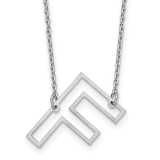 Sterling Silver Sideways Cut Out Initial F Necklace
