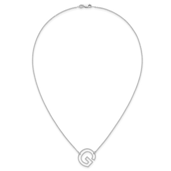 Sterling Silver Sideways Cut Out Initial G Necklace