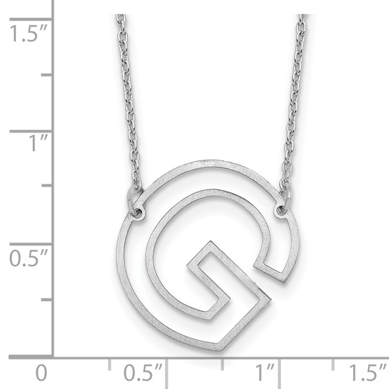 Sterling Silver Sideways Cut Out Initial G Necklace