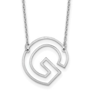 Sterling Silver Sideways Cut Out Initial G Necklace