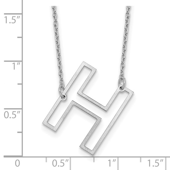 Sterling Silver Sideways Cut Out Initial H Necklace