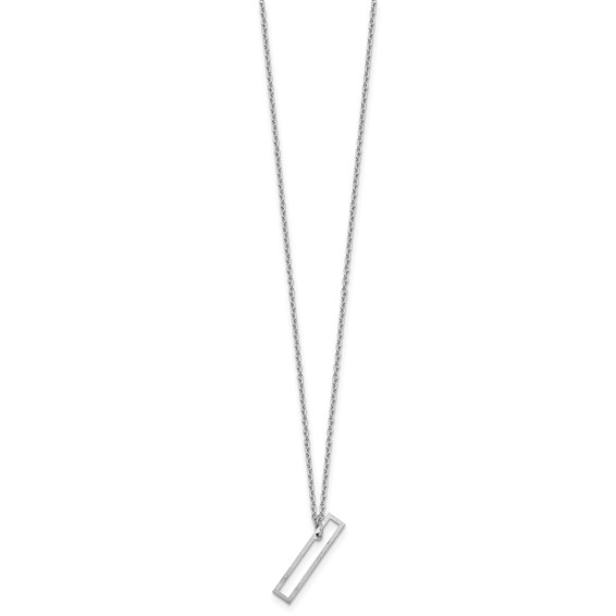 Sterling Silver Sideways Cut Out Initial I Necklace