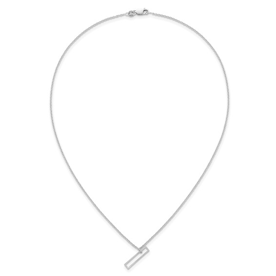 Sterling Silver Sideways Cut Out Initial I Necklace