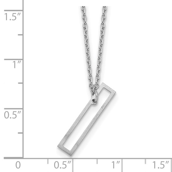 Sterling Silver Sideways Cut Out Initial I Necklace